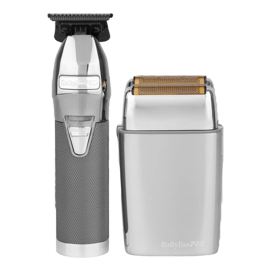 BaBylissPRO® LimitedFX Silver Trimmer & Double-Foil Shaver Gift Set (FXDUOFS2TS)